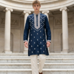 Royal Navy Embroidered Kurta Pajama