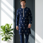 Royal Navy Blue Embroidered Kurta Pajama