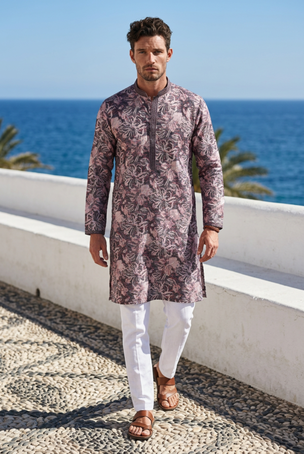Royal Floral Print Kurta Pajama