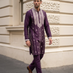 Royal Plum Embroidered Kurta Pajama