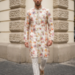Royal Floral Ivory Printed Kurta Pajama