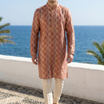 Royal Rust Geometric Print Kurta Pajama
