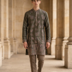 Royal Olive Heritage Printed Kurta Pajama