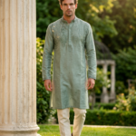 Royal Sage Green Embroidered Kurta Pajama