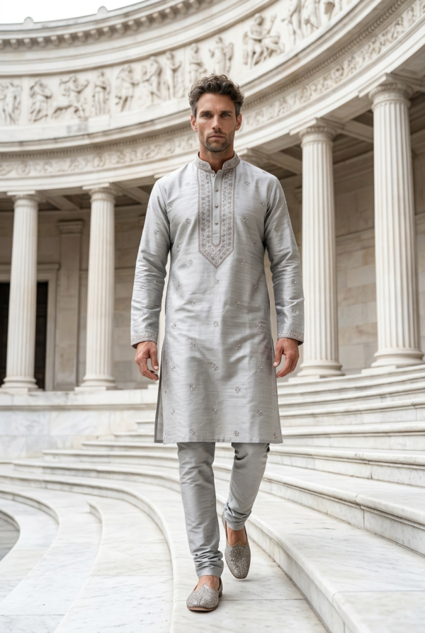 Shehzaada Silver Kurta