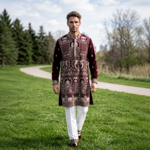 Royal Maroon Heritage Kurta
