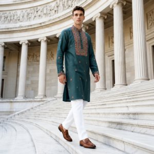Regal Teal Kurta Set
