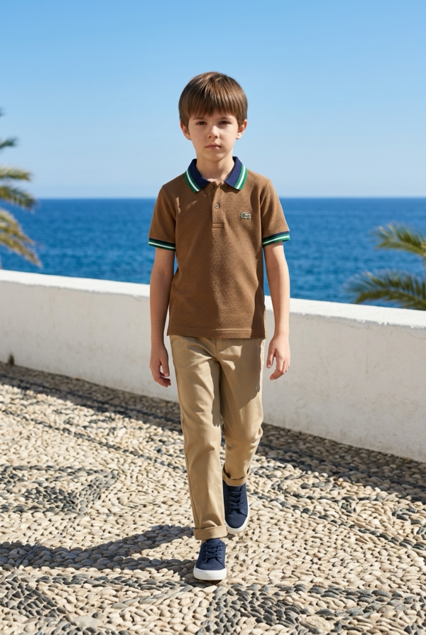 Premium Contrast Collar Kids Polo T-Shirt