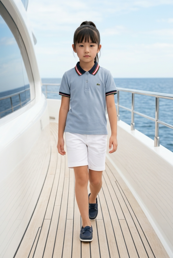 Premium Contrast Collar Kids Polo T-Shirt