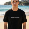 Coastal Script Black Ribbed T-Shirt