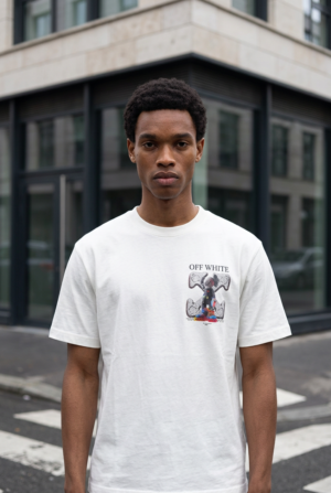 Premium Off-White Abstract Graphic T-Shirt