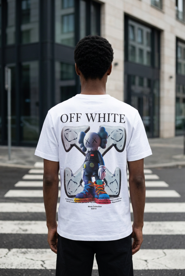 Premium Off-White Abstract Graphic T-Shirt